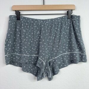 Eberjey Pajama Shorts Womens XL Gray Floral Modal Romantic Lounge Sleepwear